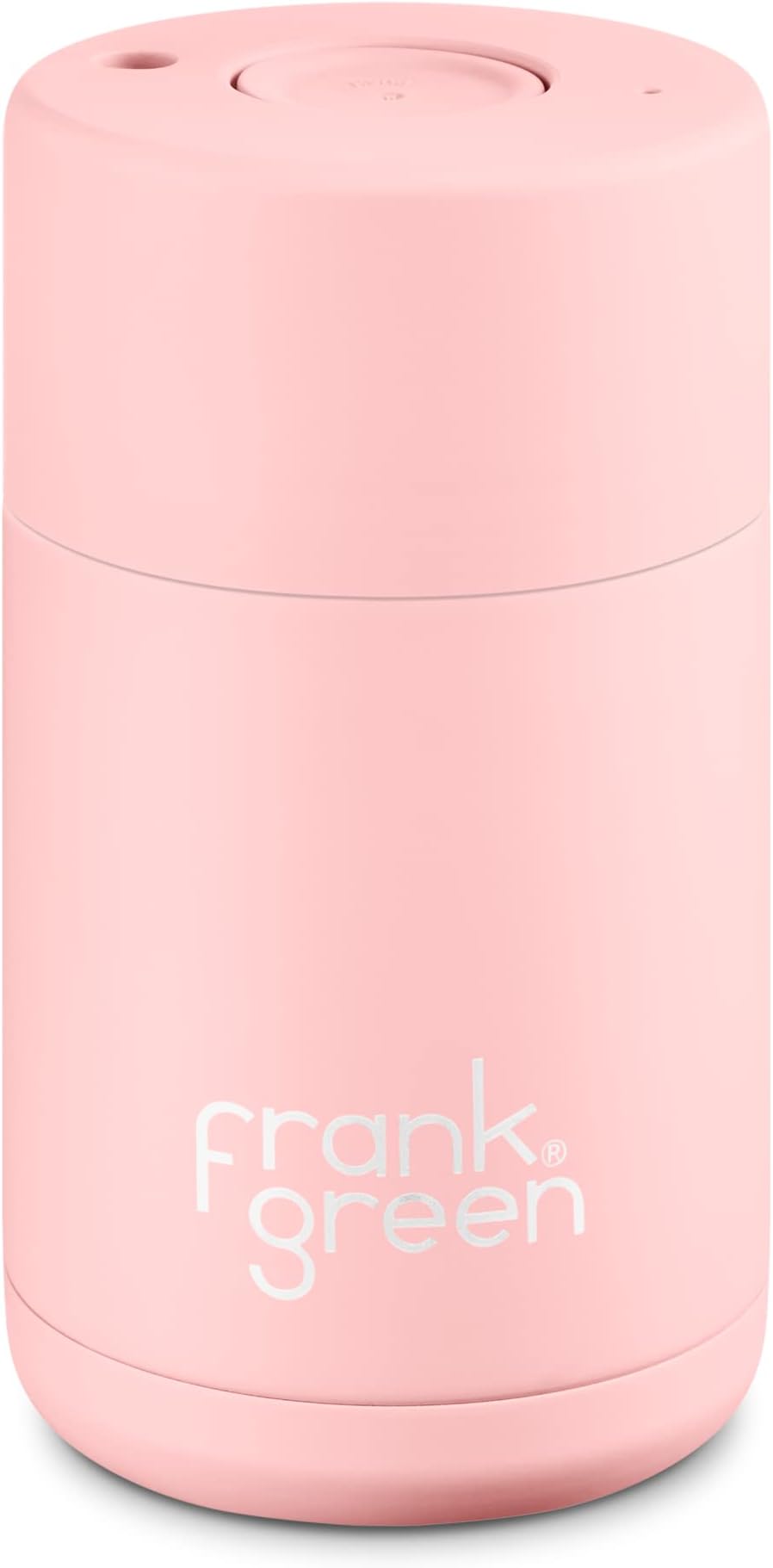 frank green Ceramic Reusable Bottle with Push Button Lid, 10oz/295ml Capacity (Blushed)