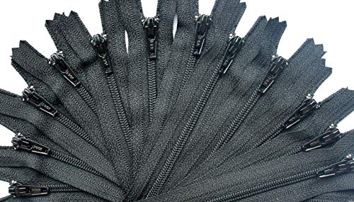 100 Ykk Black Zipper (7" Inches) For Slacks, Shirts,Bags, Pouches And Craft Projects-Made In Usa #TOP2