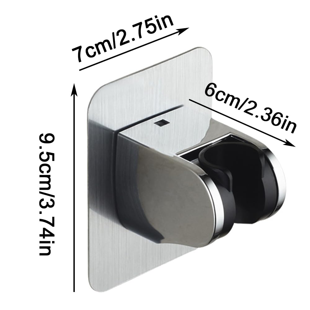 AEIMIAIDE Shower Head Holder – Adjustable 45° Rotating Bracket, No-Drill Clip, With Soap Bag – Fits 20-29mm Bars