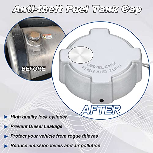 3\" Fuel Cap Non-Locking 2PCS Compatible With 1996-2018 Freightliner Cascadia Century Coronado Columbia M2-112 Aluminum Semi Truck Diesel 1/4 Quarter Turn Fuel Tank Cap Replace 572.1018 03-37017-002 - Thumbnail 5