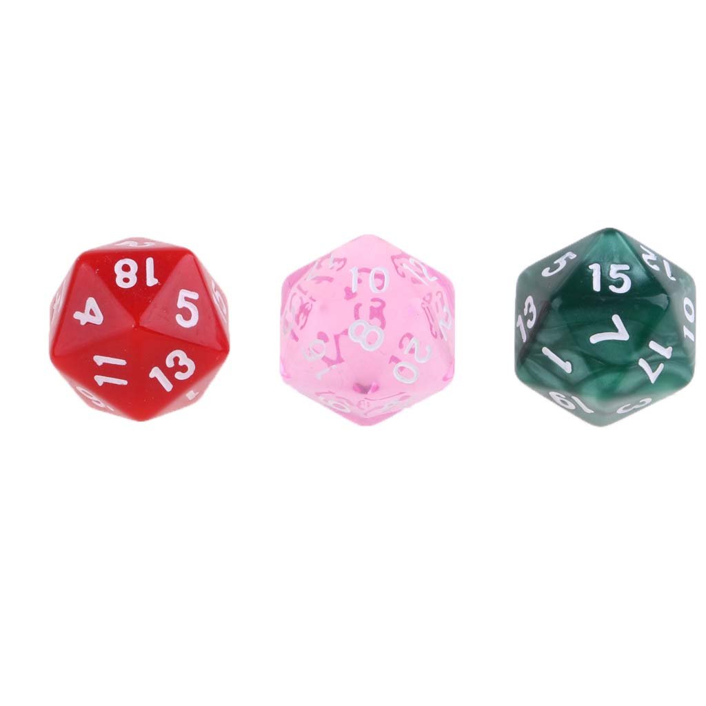 Lot de 5 dés polyédriques D20 pour jeu TRPG Donjons et Dragons Couleur aléatoire