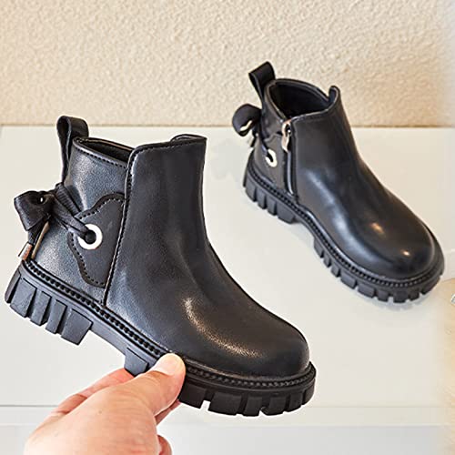 EnJoCho Girls Boots Girls Shoes Fashion Ankle Boots Kids Low Heel Dress Booties Fashion Side Zipper Short Flats 4-11 Years4