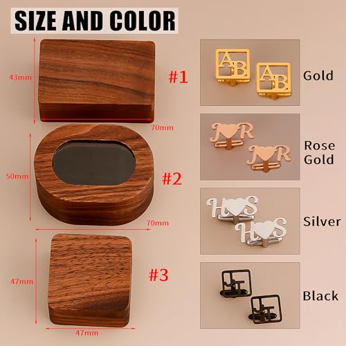 Mancuernillas personalizadas con iniciales para hombres miniatura 5