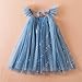 Toddler Girls Summer Flying Sleeve Lace Up Polka Dot Sequin Mesh Dress Princess Dress Fashion Gold (Blue, 3-4 Years)