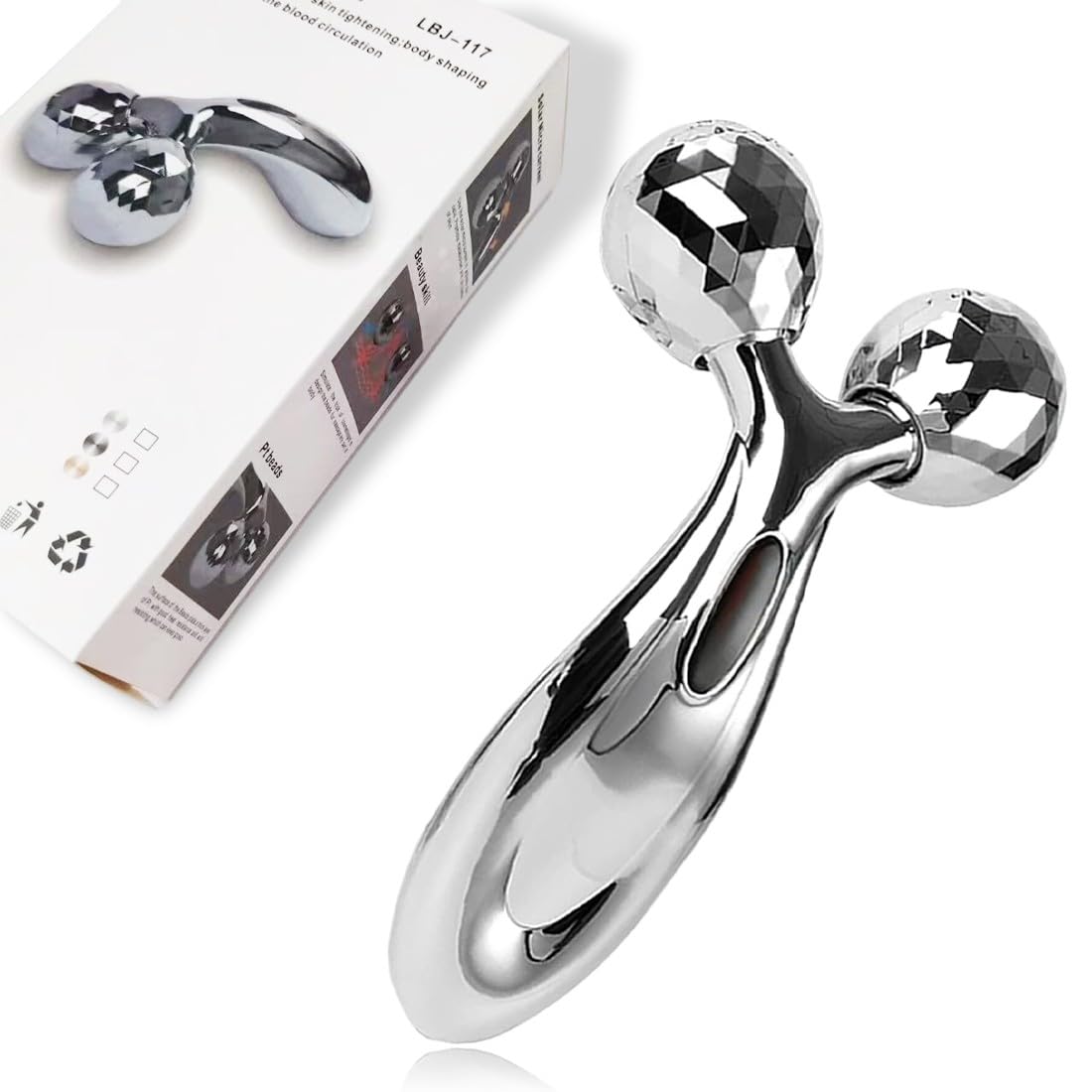 KUMSODE Masajeador facial 3D, Rodillo Facial Rotatorio 360° para Masaje, Masajeador Facial para Tonificador, Antiarrugas, Cara, Cuerpo, Pecho, Espalda, Brazos, Cintura, Pierna