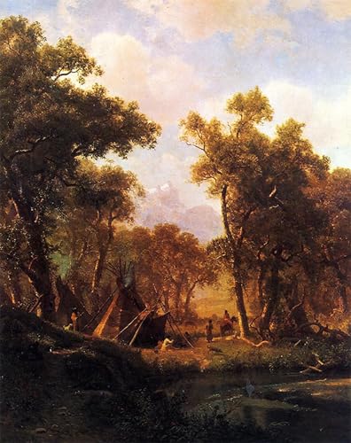 Albert Bierstadt Peinture D'Art D'Affiche Shoshone graffiti art mural salon 60x90cm