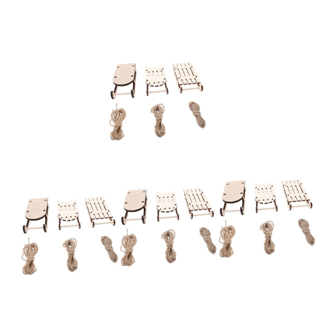 Cabilock 4 Sätze Miniatur Holzschlitten Unbemalte Weihnachtsdekoration Für Kreative Bastelideen Für Tischdeko Und Festliche Anlässe 12 Stück * 4