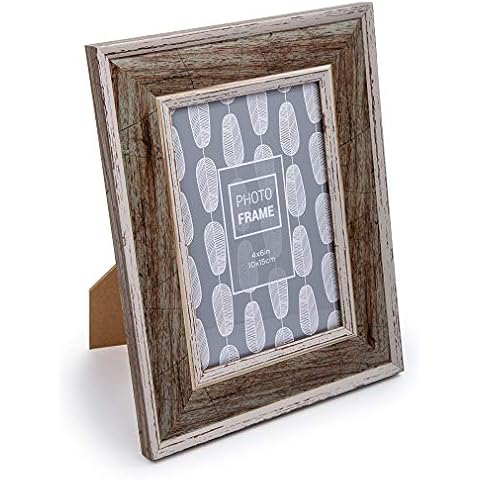 Truu Design Wooden Decorative 4 x 6 inches, Brown Two-Tone Photo Frame, 4" x 6" Cover