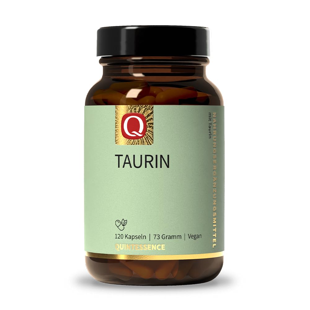 Quintessence Taurin Kapseln 500 mg je Kapsel, 120 Stk. - Vegan, 100% rein ohne Fließ- und Trennmittel, Hervorragende Qualität und Bioverfügbarkeit, Produziert in Österreich