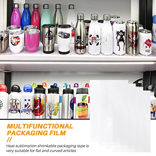 Wisyurt 100 StüCk Sublimations-SchrumpffolienhüLlen 5X10 WeißE Tasche für 567G Tight Tumbler, WäRmeüBertragungs-Schrumpffolie