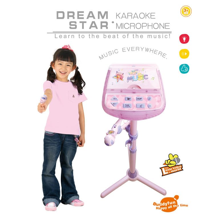 Image of Cable World Stand Karaoke Machine for Kids, Singing Toys Gifts for 3 4 5 6 7 8 Year Old Girls Boys, Rechargeable Kid Microphone Bluetooth Speaker with Mic for Girl Age 4-6 Toddler Birthday Party Toy
