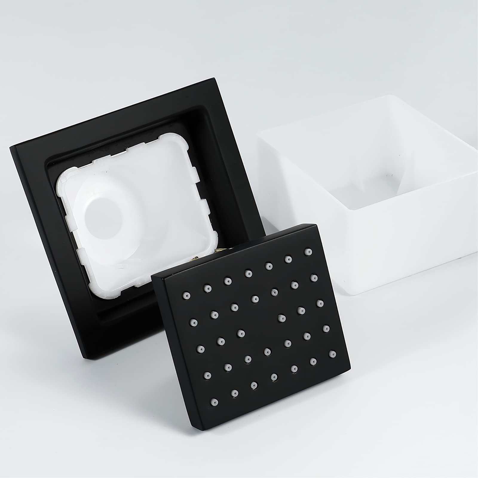 Pommeau de Douche Latéral à Jet Noir Laiton Accessoires de Robinetterie Spa de Massage Mur Monté Douche Réglable Pulvérisation Latérale, 120x130mm,2 pcs
