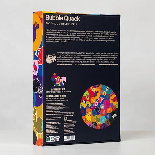 Image of Jigsaw Puzzle Circular 500 Pieces - Bubble Quack Theme by Murtaza M. Bookwala Fun & Challenging Mind Games Puzzle Game Activity for Adults & Kids