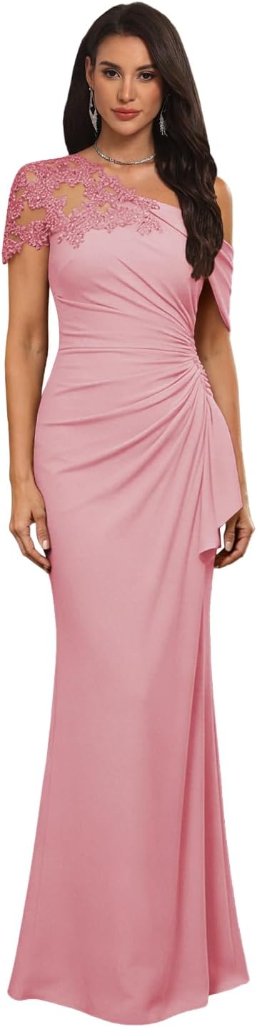 Lacess Applique Mother of The Bride Dress Elegant Mermaid Grandmother of The Groom Dresses for Wedding CSM60