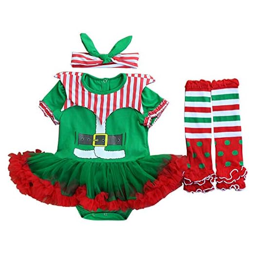 FANCYINN Vetidos Navidad Niña Tutu Falda Conjuntos Ropa Bebe Set Leggins