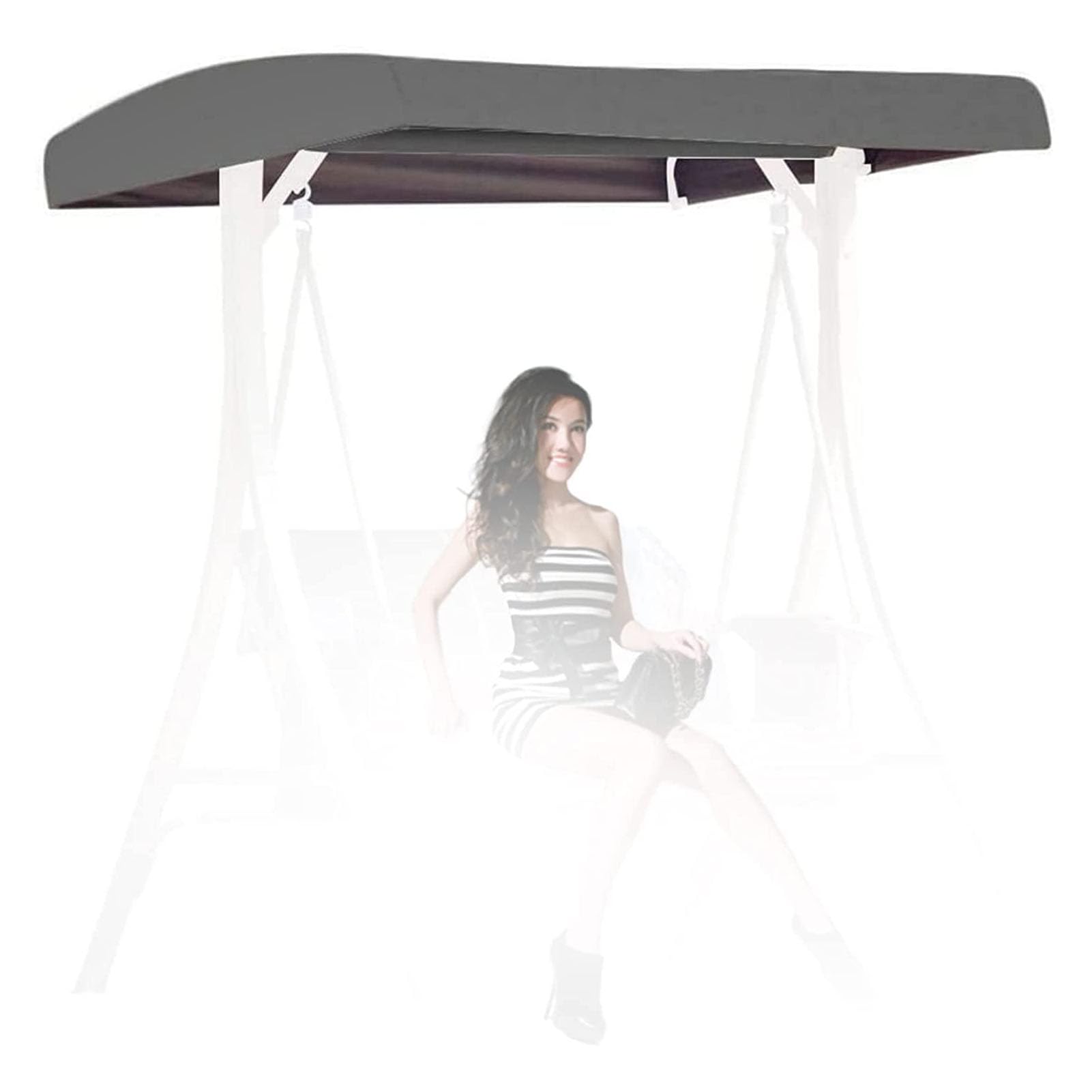 Tettuccio Universale per Altalena 2 3 Posti,Copertura di Ricambio Impermeabile Anti-UV,Oxford 210D Resistente per Dondolo da Giardino,Grigio,210D: 213 * 122cm