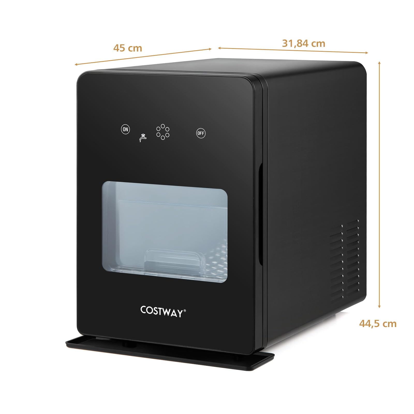 COSTWAY Macchina per Ghiaccio Sferico da 50 mm per Whisky e Cocktail | con Serbatoio 1,6 L, 4 Sfere in 38-39 Min, 150 Sfere/Giorno, Autopulente e Finestra Trasparente