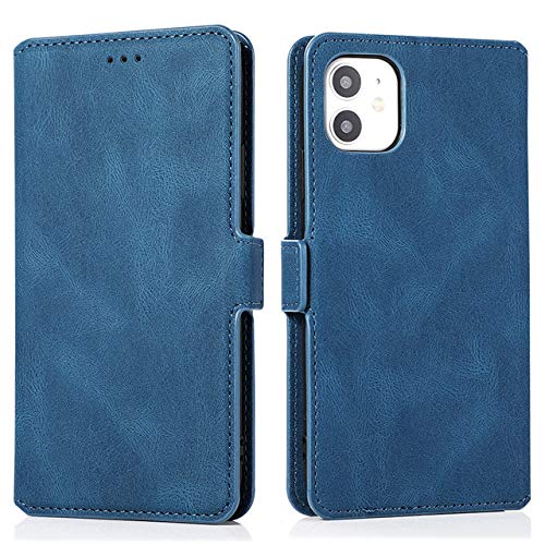 Étui en cuir bleu iPhone 13 Mini idéal pour voyager léger sans portefeuille