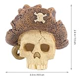 Balacoo Akwarium dekoracja na Halloween, żywica, sztuczna czaszka z kapeluszem, ornament akwarium, dekoracja do akwarium, do sztuki wodnej