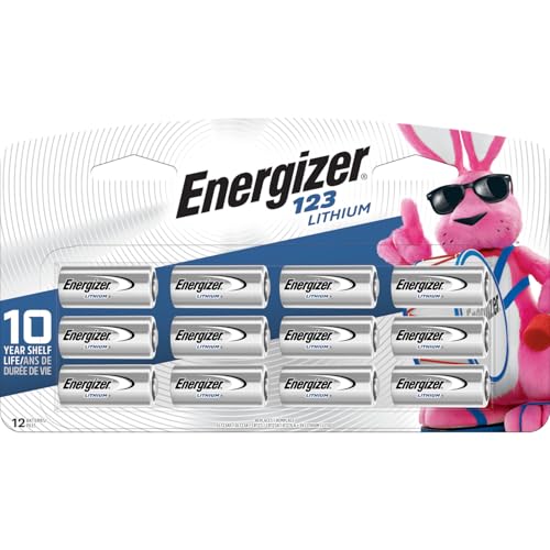 Energizer 123 Lithium Batteries (12 Pack), 3V Photo Batteries
