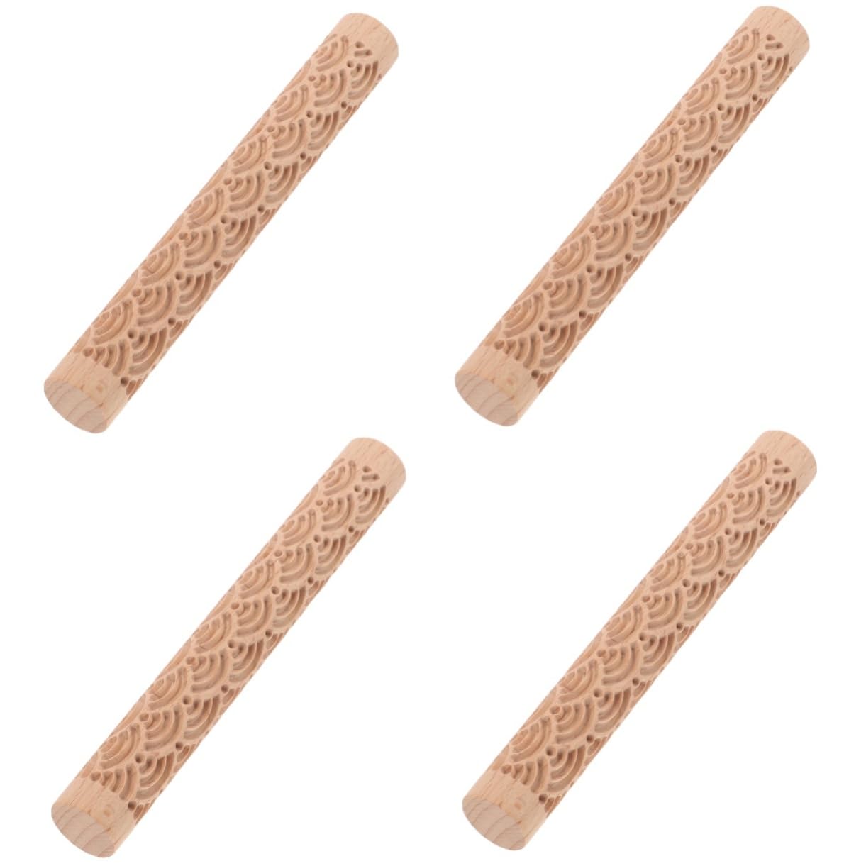 MAGICLULU 4 Piezas De Herramientas De Arcilla Polimérica Rodillos De Madera Para Hornear Rodillo Pequeño Para Fondant.