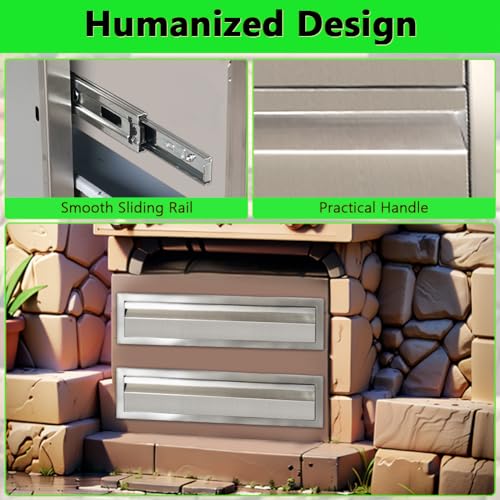 Gaomon 8OVGJ1C-24FECDA Outdoor Kitchen Drawer, Single Layer Stainless Steel 24 Inch W X 6.5 Inch H X 23 Inch D Outdoor Kitchen Access Drawer thumb #4