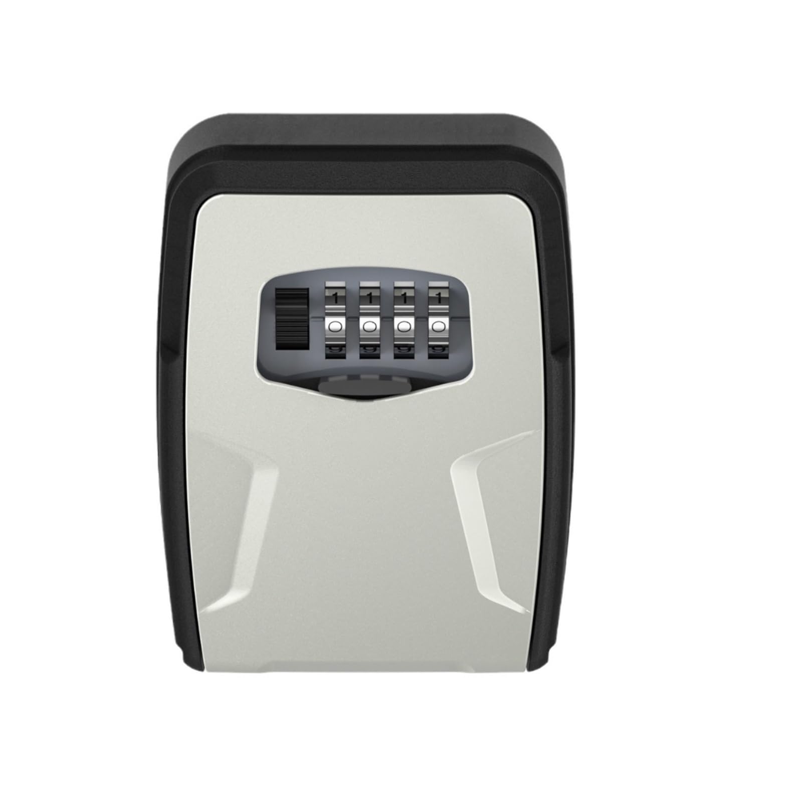 Wheel Password Key Lock Box Wall Mount 4 Digit Passwords Lock Keys Storage Box Hanging Home Office(Grey no hook)