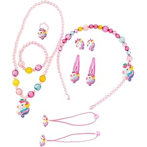 Set Gioielli Unicorno Per Bambine UYDF - Collana, Braccialetto, Orecchini E Anello Regolabile - Foto 13