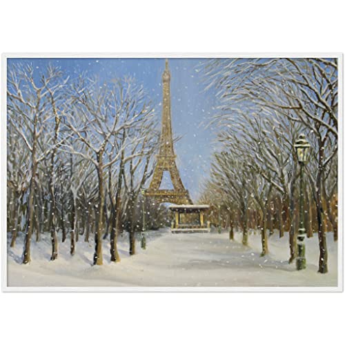 Tour Eiffel Neige art mural pour habiller un grand mur vide blanc 70x100