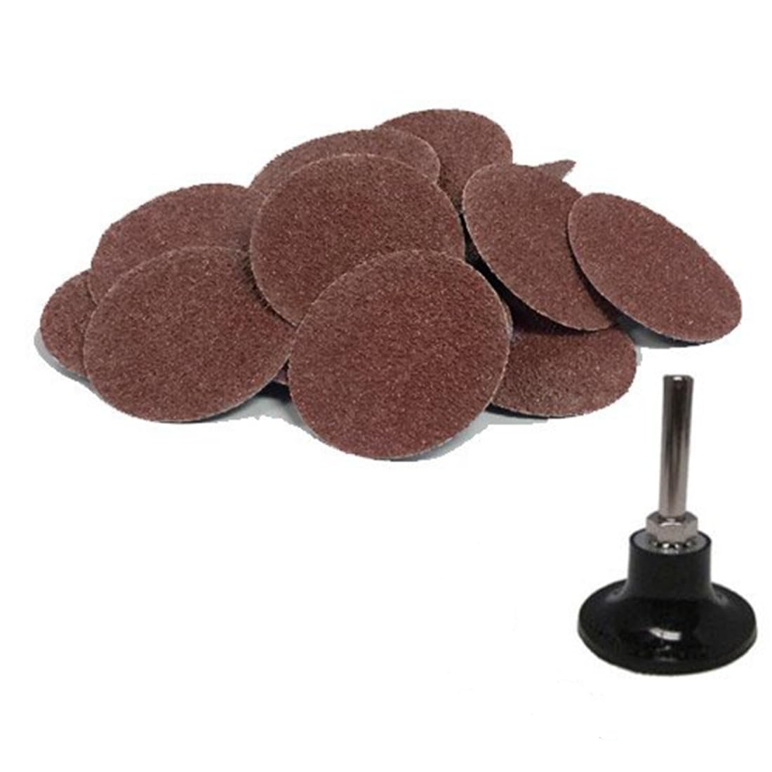 Benchmark Abrasives 3 Inch Sanding Discs Quick Change Aluminum Oxide Male R-Type Backing with Mandrel Disc Holder for Deburring Polishing Rust Remover for Metal Paint Stripper (25 Pack) - 24 Grit