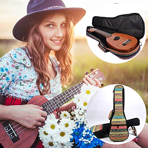 Yiwa 21/23/26 Pouce Bohemia Style Portable Coton Rembourré Basse Guitare Sac Housse Ukulélé Case Box B 23 pouces - Les Beatles, Paul McCartney, John Lennon, RIngo Starr, George Harrison Yiwa 21/23/26 Pouce Bohemia Style Portable Coton Rembourré Basse Guitare Sac Housse Ukulélé Case Box B 23 pouces – Image 3