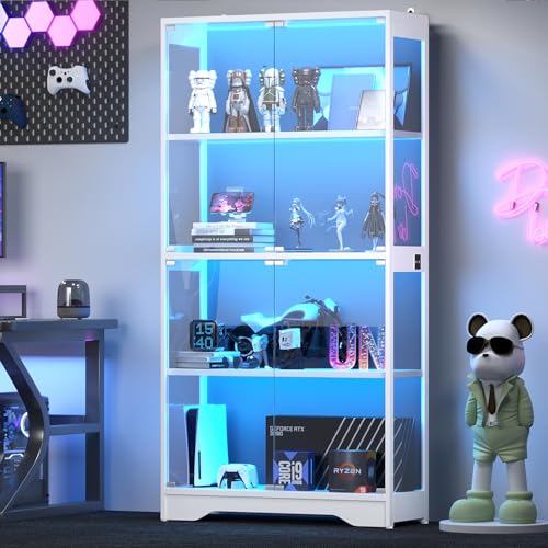 knoworld Glass Display Cabinet with RGB Lights