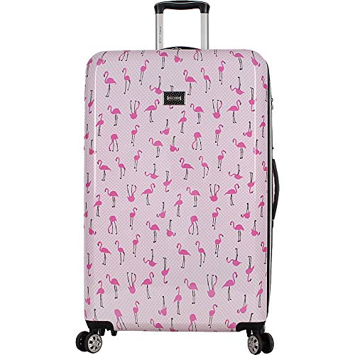 Image of Betsey Johnson Luggage Hardside 3 Piece Set Suitcase With Spinner Wheels (20 inch 26 inch 30 inch) (One Size, Flamingo Strut), Flamingo Strut, Carry-on, Medium, Large, Bj0001