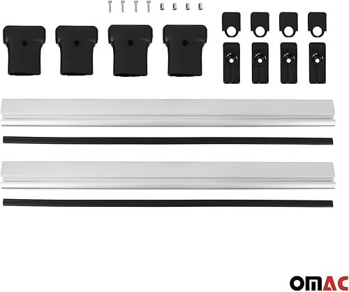 Miniatura 8 de OMAC Barras transversales de techo para Toyota RAV4 2006-2012 con cerradura de 165 libras de aluminio plateado 2 piezas se adapta a portadores de