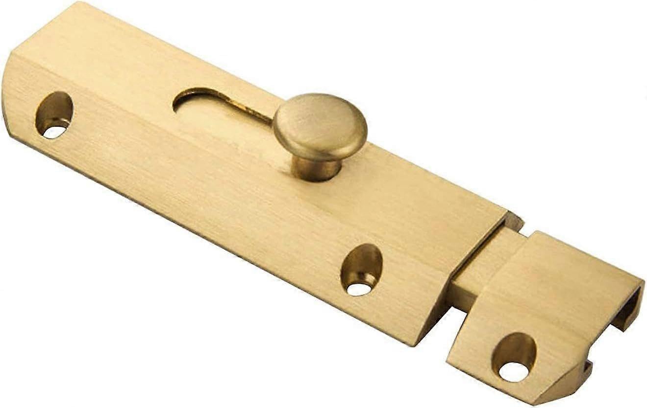 1 Pc Thick Pure Brass Slide Barrel Door Bolt Heavy Duty Door Security Latch Lock Dumb Gold