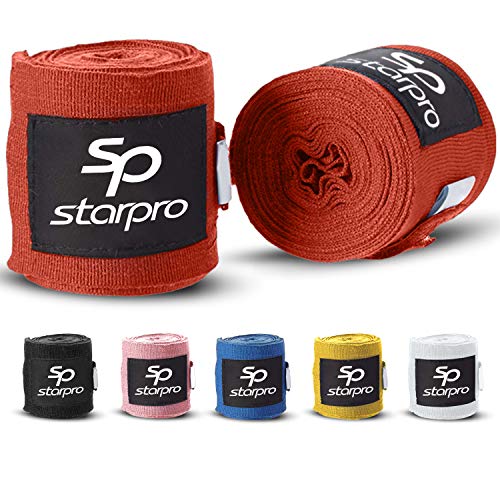Starpro Bandes Boxe Bandage Training - Muay Thai MMA sous Gants Protège Poignet Bande d'entrainement Sparring Hand Wraps | 2,55, 3,5, 4,5 Mètres |