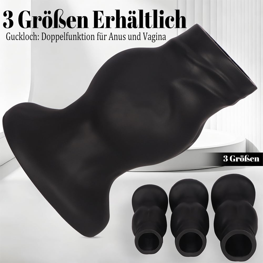 Hohl Anal Expander Dicker Analplug XXL Anal Spekulum Groß Buttplug Anal Expansion Spekulum Vagina Dilator Prostata Massage Einlauf Analdusche Tunnel Plug SM Sexspielzeug für Frauen Männer (Rot L)