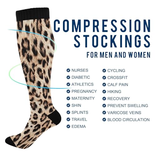Image of Compression Socks for Men Women Colorful Knee High Socks Support for Athletic Sport Running Hiking Fitness