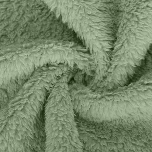 CRNTCEM Cozy Green Sherpa Fleece Jacket for Women - Oversized Zip-Up Hoodie with Pockets - Image 7