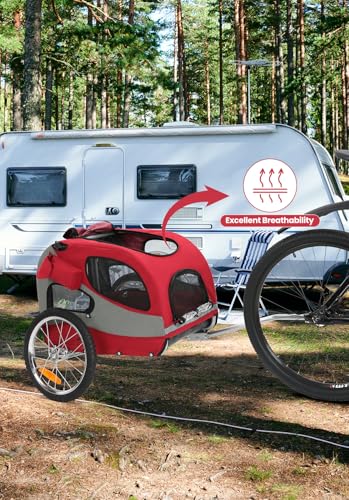SEPNINE® Fahrradanhänger für Hunde, Hundeanhänger für Fahrrad - faltbar, mit Sicherheitsreflektoren, Aufbewahrungstasche, eingebauten Polstern und Sicherheitsseilen, maximale Tragfähigkeit 30 kg