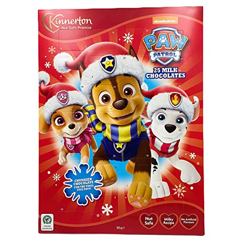 Preisvergleich Produktbild Paw Patrol Premium Adventskalender mit 90g Milchschokolade mit Marshall (Feuerwehrmann), Chase (Polizist) und Skye