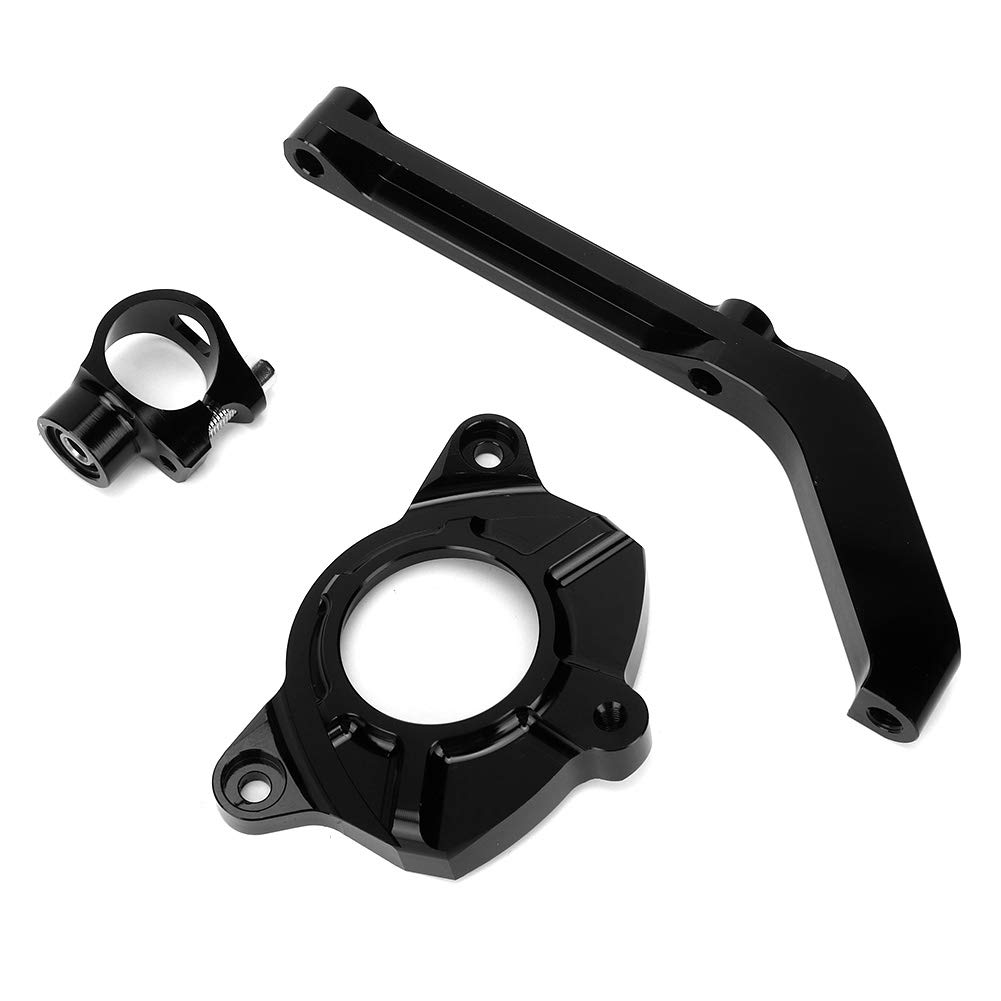 Wspornik montażowy stabilizatora amortyzatora układu kierowniczego motocykla Precyzyjny aluminiowy kęs obrabiany CNC Twardy anodyzowany czarny Zmniejsza drgania głowy Zwiększa