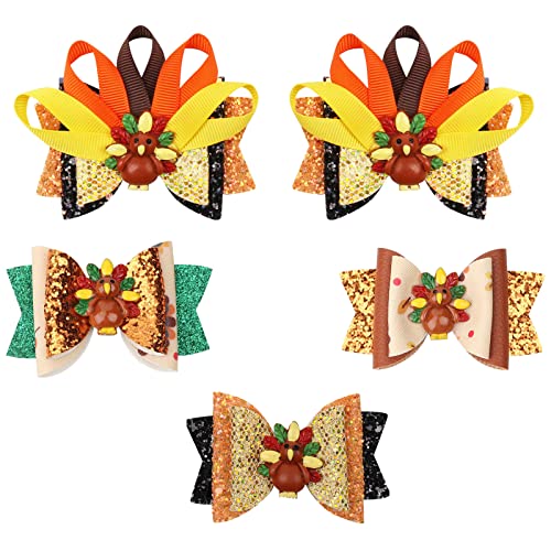 Pinces à cheveux nœud à paillettes pour sublimer les tenues de Thanksgiving des filles