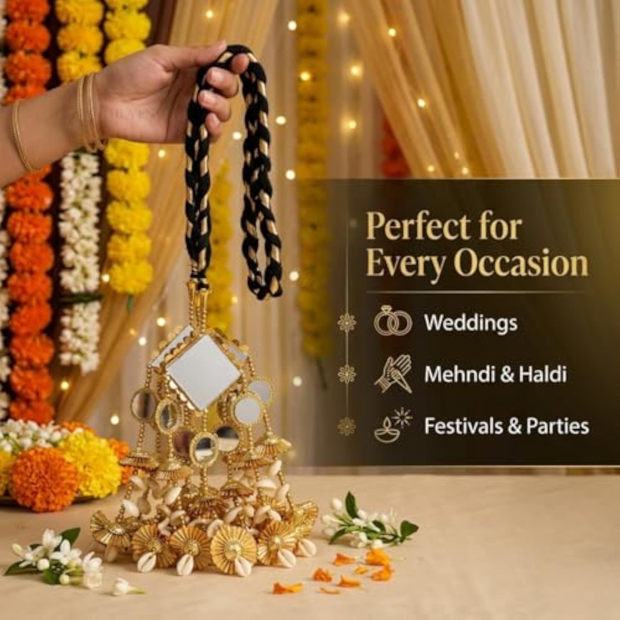 Punjabi Golden Hair Paranda, 30 Inch Traditional Accessory