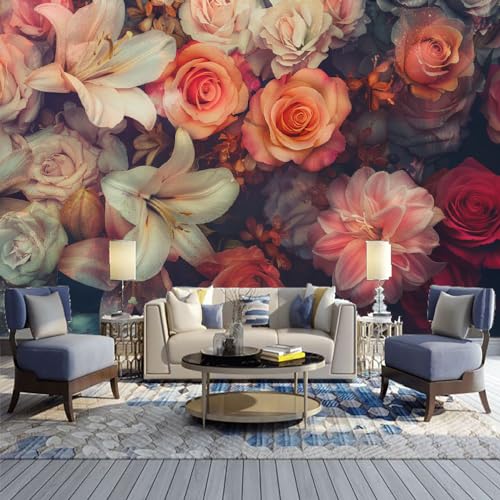 JBTOHS Colorful Flowers 3D Large Photo Wallpaper, Natural Plants Landscape