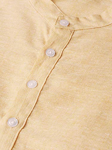Image of Vastraa Fusion Men's Printed Kurta Pure Cotton Long Kurta, Round Collar, Full Sleeves, Button Kurta, Ethnic Wear