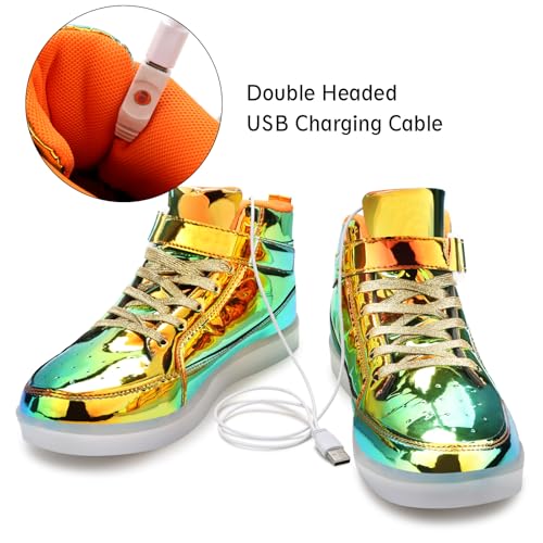 Image of Light Up Shoes Men Women LED Shoes USB Charging Adult High Top LED Sneakers Glow in The Dark Footwear for Dancing Party Festivals Festivals