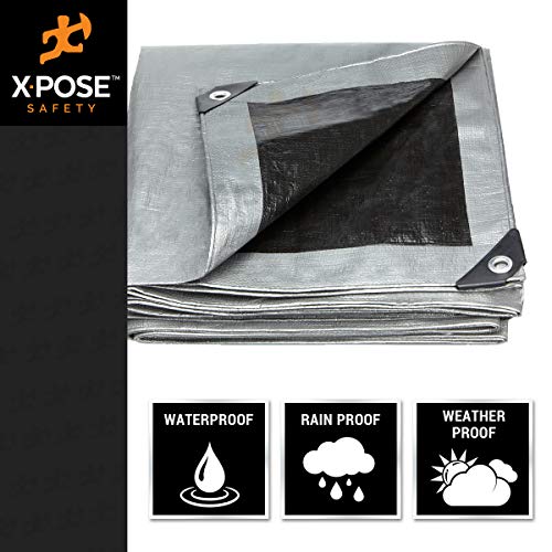 image for Heavy Duty Poly Tarp - 20' x 20' - 10 Mil Thick Waterproof, UV Blockin