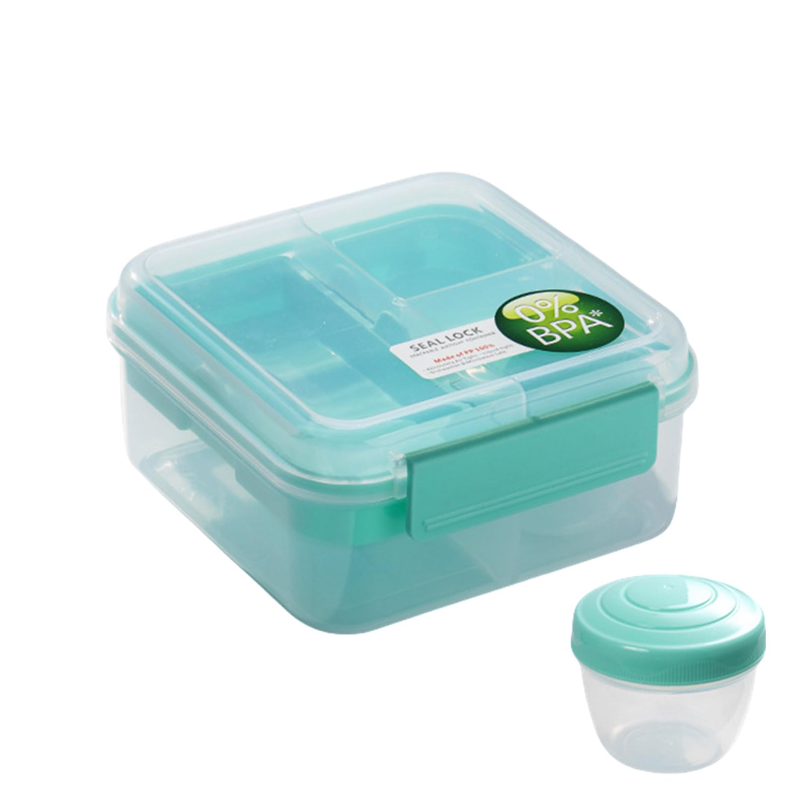Buxuaaaa Cyan Effective Doublecompartment Lunch Box Practical Double Layered Meal Carriers Great For School Lunches And Work Breaks Double Compartment Food Box