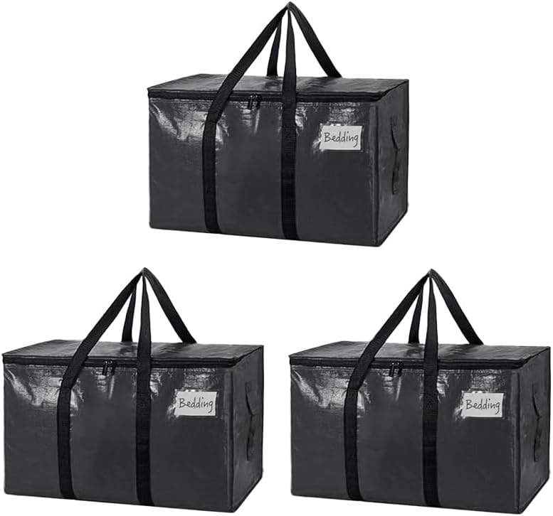 Large Moving Bags, 6 Pack Black Heavy Duty Totes For Storagewith Visible Labels, Storage Bags for Space Saving, Alternative to Moving Boxes Back to school season gifts